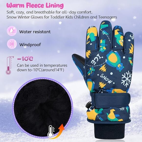 Sz L Winter Gloves for Kids Waterproof Boys Girls Cute Snow Ski X003CJ866R - Picture 4 of 4
